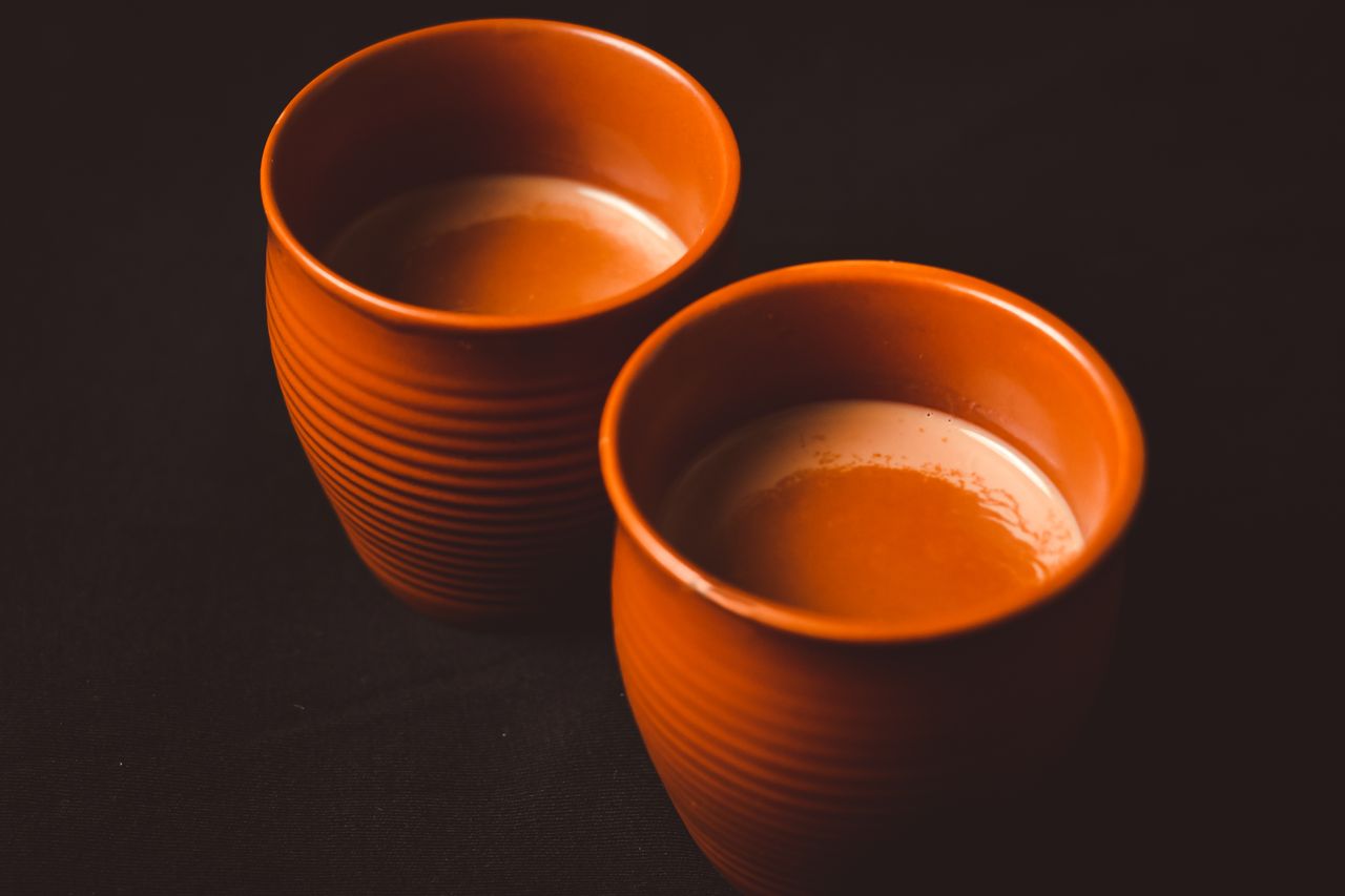 Warm cups of traditional South Asian milk chai